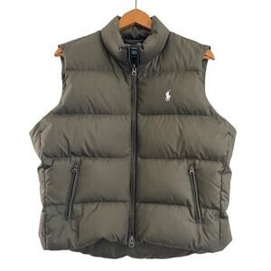 Ralph Lauren Sport Men’s Down Vest Size Large Army Green Lightweight Outerwear